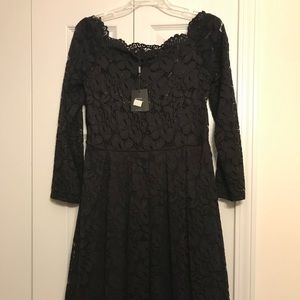 Miusol black lace 3/4 length dress, never worn